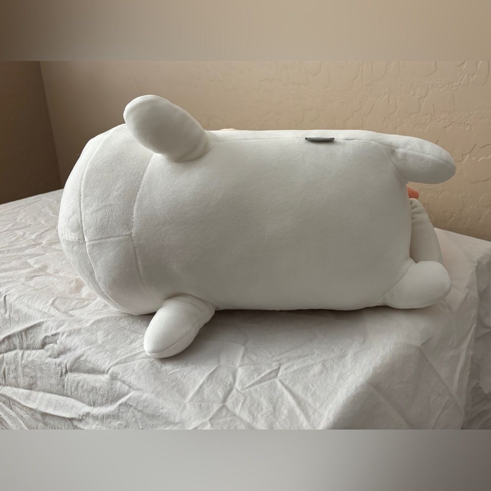 Sassy Shrimp Cat by Miniso White and Orange Stuffed Animal Toy Plush Angry Cat - Picture 6 of 7